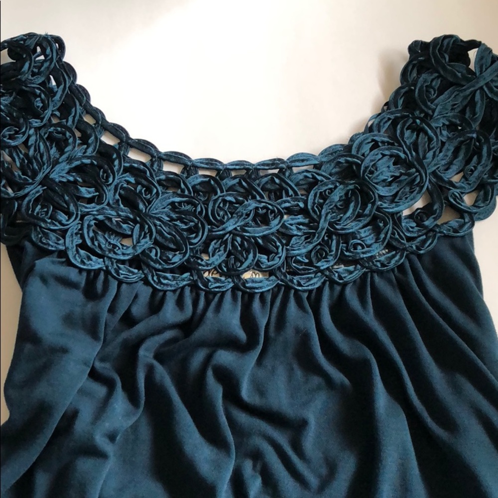 Dark Teal Satin Neckline Dress 2X